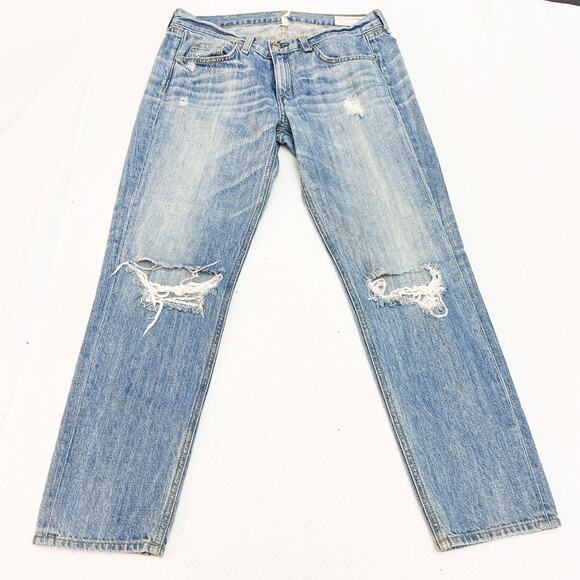 Rag & Bone Boyfriend Jean Light Wash Distressed Denim Size 25 - Picture 4 of 7